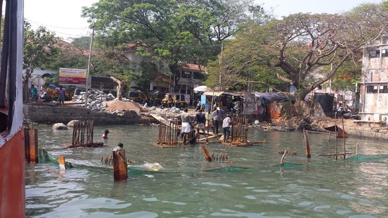 Bauarbeiten an der neuen Fähr-Anlegestelle.