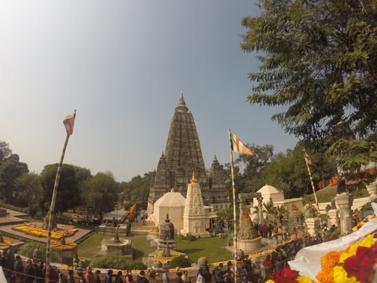 Weltkulturerbe, der Mahabodhi-Tempel.