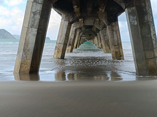 Tolaga Bay Pier von unten