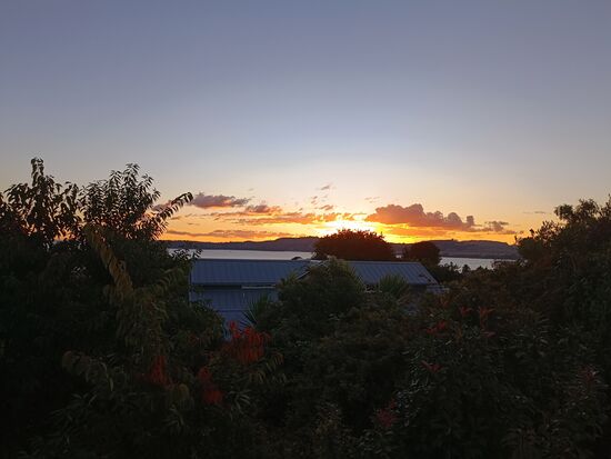 Nachtrag von gestern, Sonnenuntergang von unserer Terrasse aus