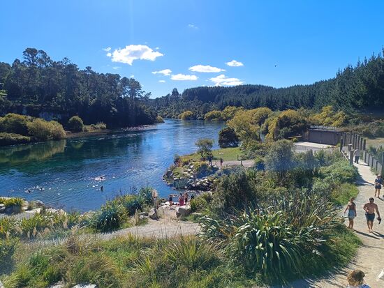 Die Badestelle an der Mündung des Otumuheke Stream
