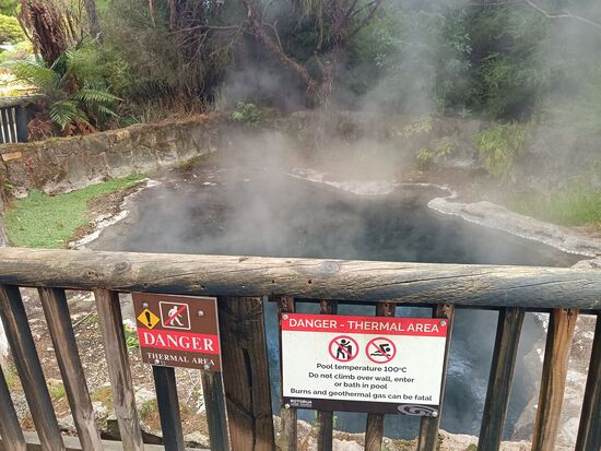 Baden im Kuirau Park ist nicht ratsam