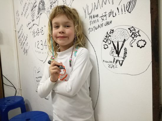 Melina hat sich im Restaurant verewigt