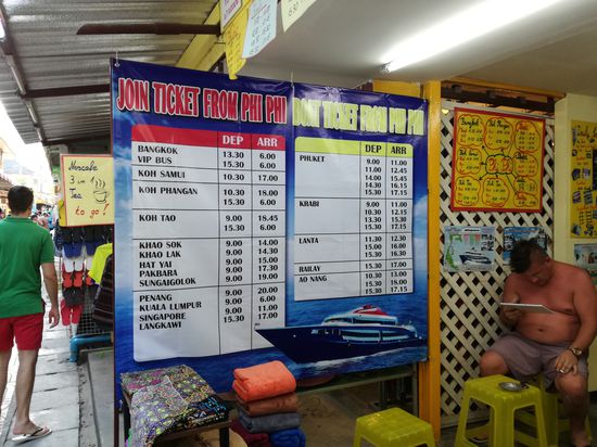 Links die Fahrzeiten von der Insel, rechts die zu lange Verweilzeit in der Sonne