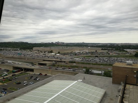 Der Ausblick aus dem Hotel auf das Pentagon