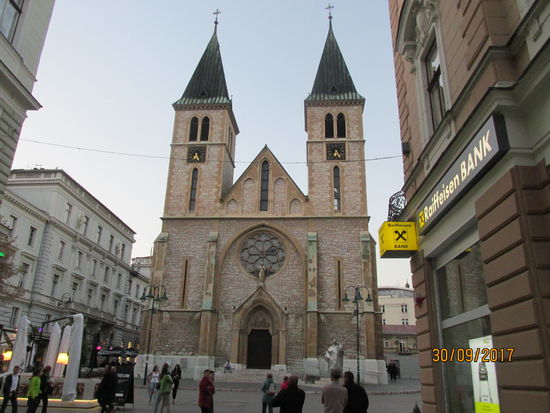 Die Kathedrale Srca Isusova in Sarajevos Innenstadt