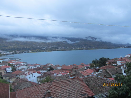 Der Blick auf den Galichica war durch dicke Wolken verdeckt.