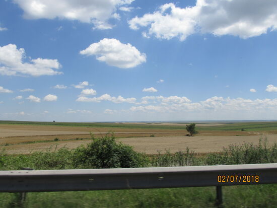 Flache langweilige Landschaft im Osten Rumäniens