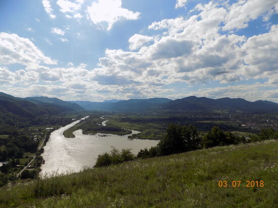 Aussicht auf die Bistritz von der dakischen Festung.