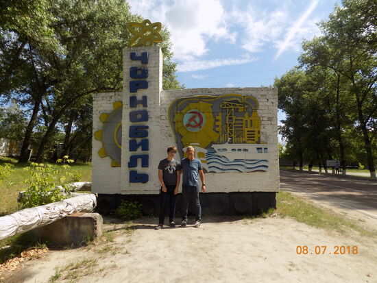 Ortseingangsschild von Tschornobyl