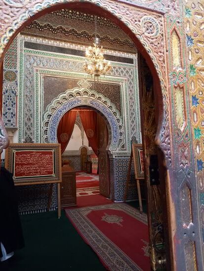 Ein Blick in das Mausoleum von Moulay Idriss der II
Er gründete die Stadt Fes.