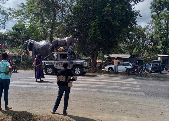 Teilweise haben die Fahrzeuge Aufbauten