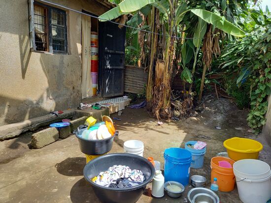 Hier wird gekocht und gewaschen.