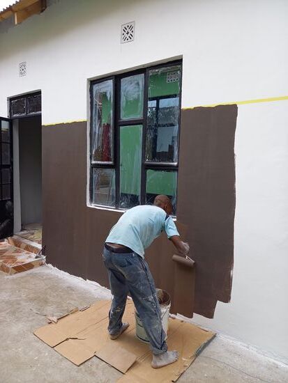 Nun wird gestrichen.