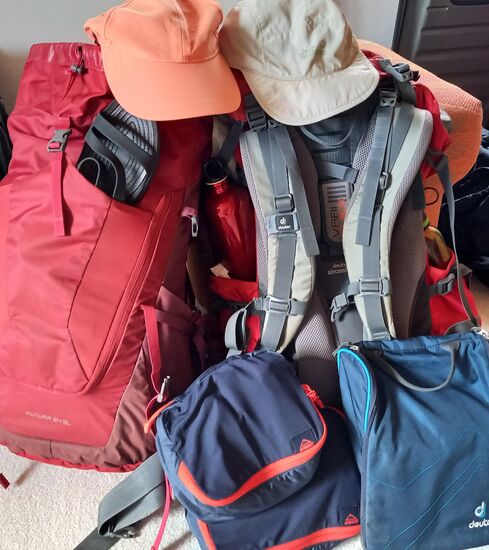 Vorn im Bild die kleinen Packtaschen.