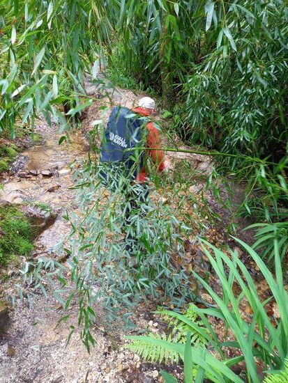 Alles ist nass und rutschig.