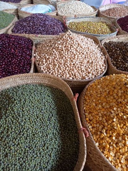 Mais, Bohnen und Erbsen