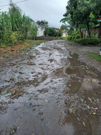 Auf den Wegen ist alles matschig.
