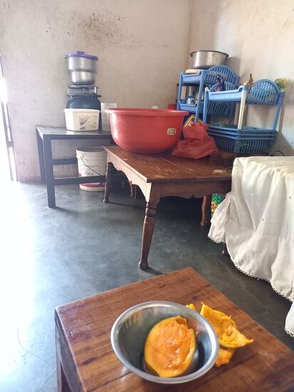 Die Nanny freut sich riesig, das ich sie besuchen kommen und lädt mich auf eine Mango ein. Die Menschen hier sind so gastfreundlich!