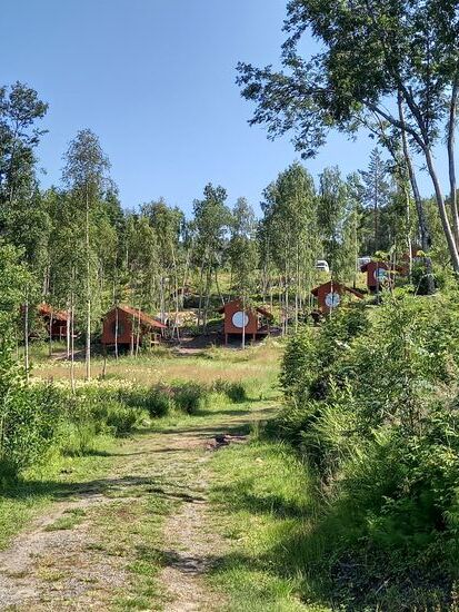 Wir haben uns einen Campingplatz in Lövvik, nördlich von Härnösund ausgesucht. Wir stehen ganz oben auf einem Schotterparkplatz. Für eine Nacht okay.