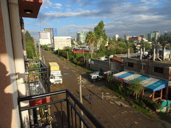 Blick vom Balkon unseres Zimmers