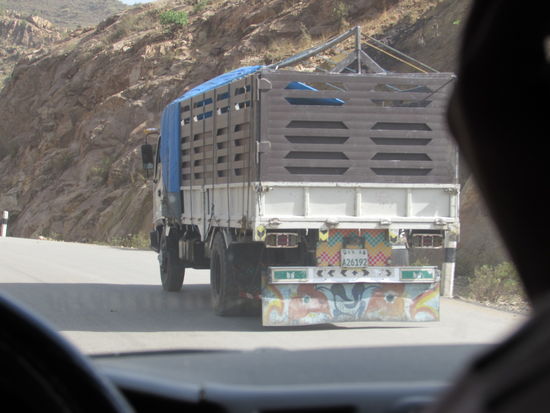 Vor uns sind immer wieder LKW'S,  die wir überholen. Ich schaue da lieber nicht immer so genau zu.