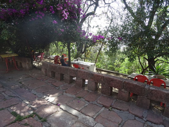 Am Nachmittag verbringen wir die Zeit an einem schattigen Plätzchen im Seven Olives.