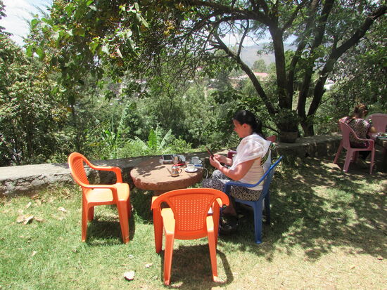 Schattiges und ruhiges Plätzchen im Seven Olives