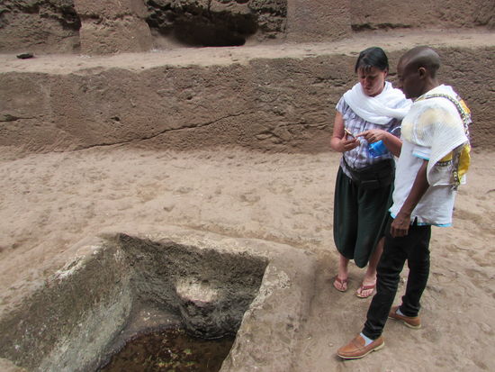 Ein ehemaliges Taufbecken.