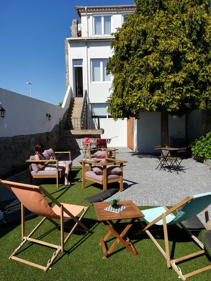 Das Poboa Guesthouse hat einen super schönen Innenhof - wir relaxen
