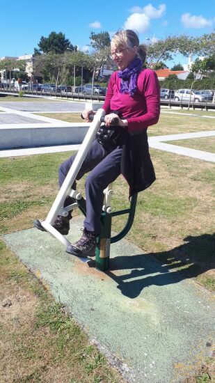 Nach 25km noch ein kleines Fitness Programm.