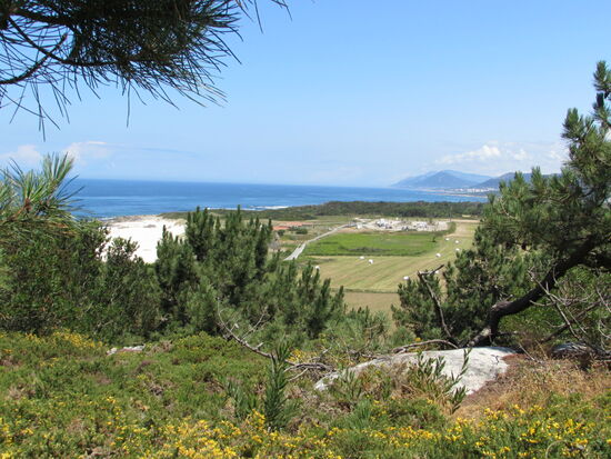 Wir gehen mal direkt am Strand und dann auch wieder auf strandnahen Wegen entlang von Feldern oder durch kleine Wälder. Die Dörfer lassen wir in einiger Entfernung liegen.