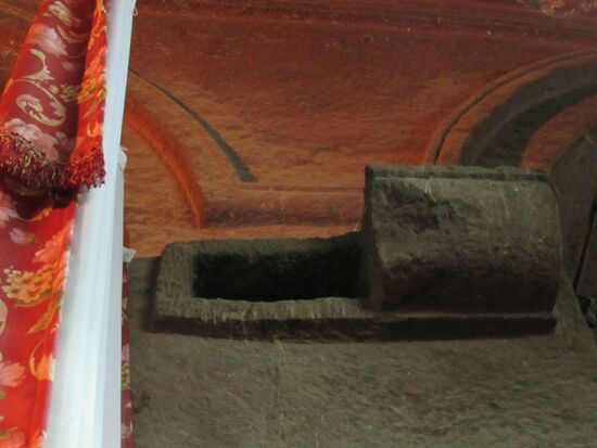 Dort oben hat König Lalibela einst das goldene Kreuz dieser Kirche aufbewahrt.