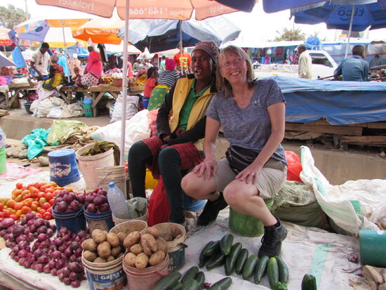 Ich versuche mich als Marktfrau