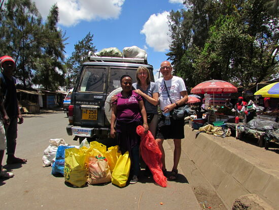 Jetzt muss nur noch alles verladen werden - diese Berge an Gemüse haben ca. 85€ gekostet.