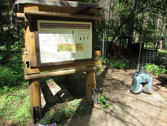 Kurz vor Hasserode kommen wir an eine Stelle, wo etwas über den ehemaligen Bergbau in der Region erklärt wird.