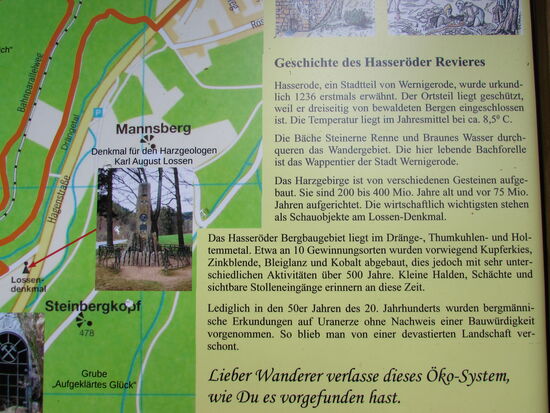 Am Ende unserer Tagestour gibt es noch eine Tafel die alles in Kürze sagt, was es über die Region zu sagen gibt.