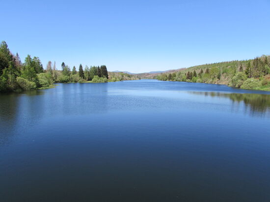 Blick von der Staumauer in Richtung Wurmberg.