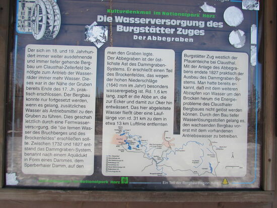 Hier konnten wir dann lesen welche Rolle der Abbegraben im Bergbau hatte.