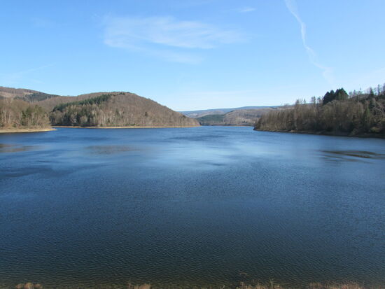 Ausblick von der Mauer über den Sösetalstausee - herrlich!