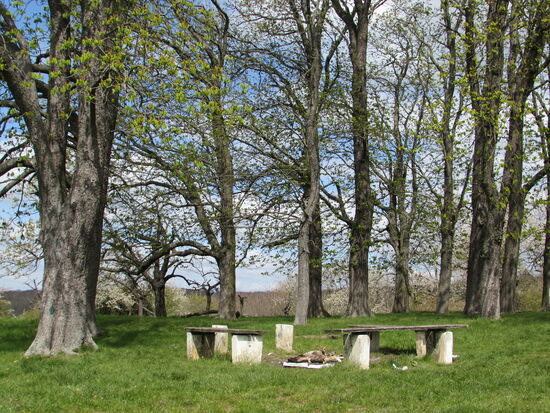Dieser schöne Rastplatz, direkt hinter dem Turm, bietet sich an für eine kleine Pause mit schöner Fernsicht an.
