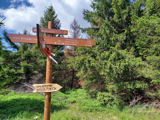 Nach einer ausgiebigen Pause beginnt der zweite Teil der Wanderung. Es geht abwärts.