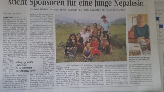 Die Aller-Zeitung hat über meine Pilgerschaft berichtet.