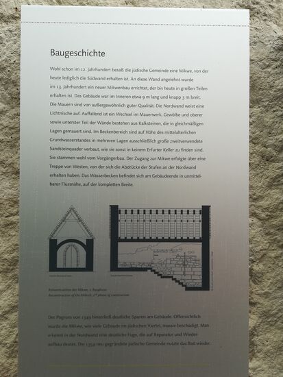 Drei Tafeln geben Auskunft zum Mikwe