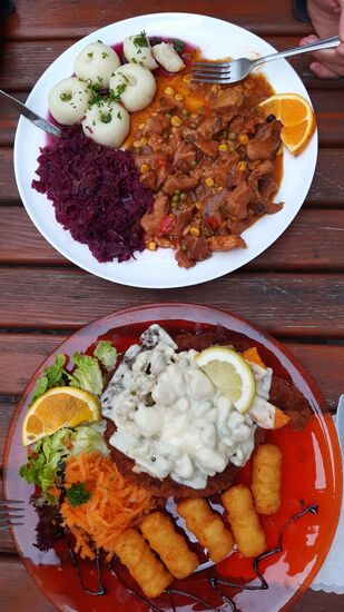 So lecker geht der erste Tag unserer Pilger Zeit zuende 