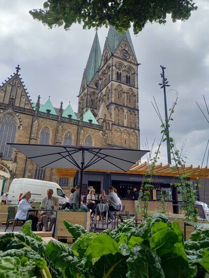 Blick vom Neptun Brunnen auf den Dom