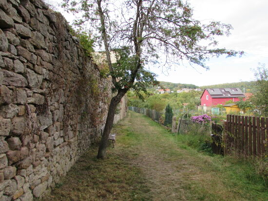 Entlang der Stadtmauer gibt es viele Schrebergarten
