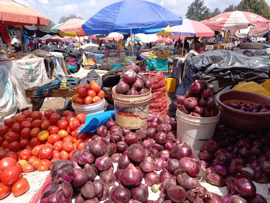 Nun kommt der wirklich spannende Teil,  kreuz und quer mit Leah über den Markt. Sie ist überall bekannt und ein gern gesehener Kunde.