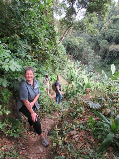 Bergab zum Wasserfall