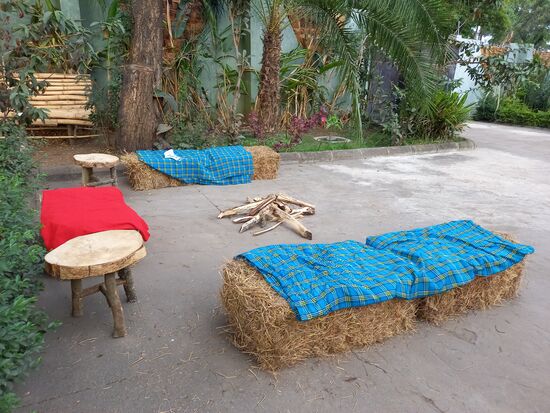 Das Lagerfeuer ist vorbereitet